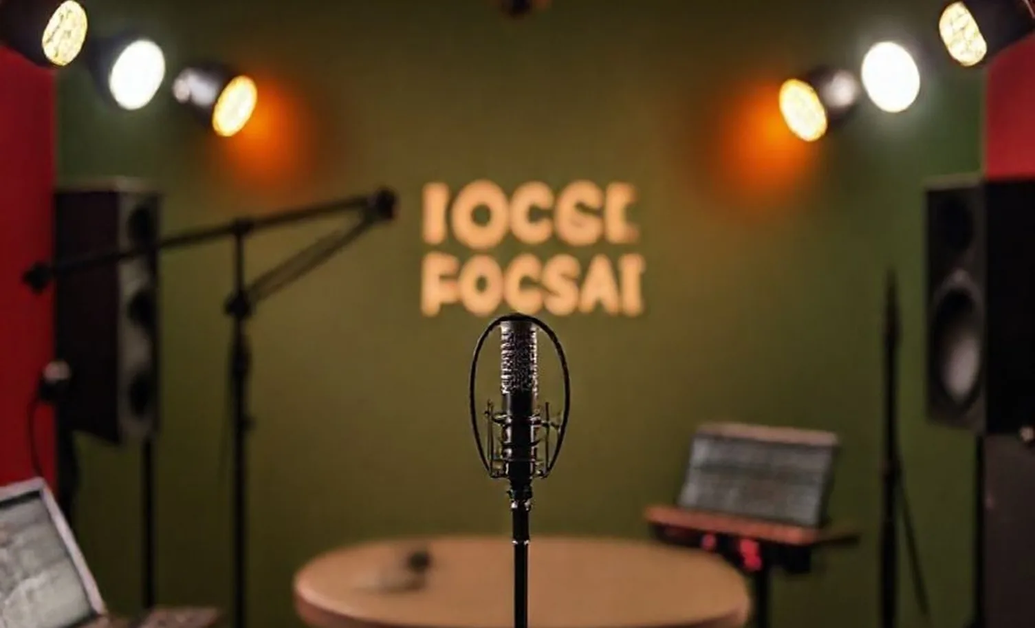 Professional podcast studio setup